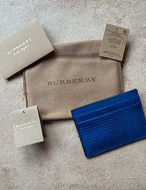 Set portatessere Burberry in pelle di lucertola