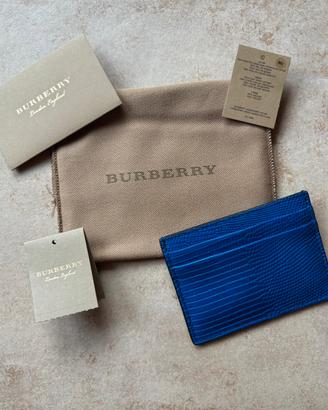 Set portatessere Burberry in pelle di lucertola