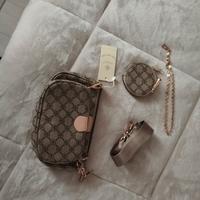 Borsa beige tre pezzi 