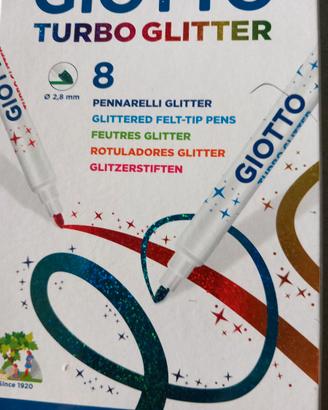 Confezione 8 pennarelli glitter Giotto Turbo