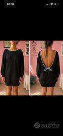 Vestito nero Tyerrie shiena scoperta con strass