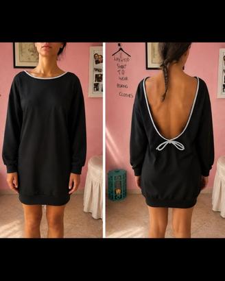 Vestito nero Tyerrie shiena scoperta con strass