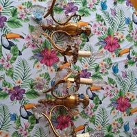 Applique Vintage in Ottone e Cristallo