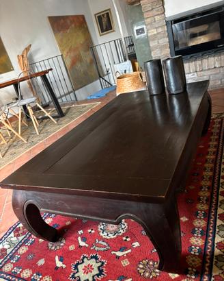 Tavolo da salotto in legno stile etnico