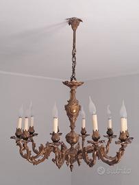 Lampadario in bronzo + 2 applique