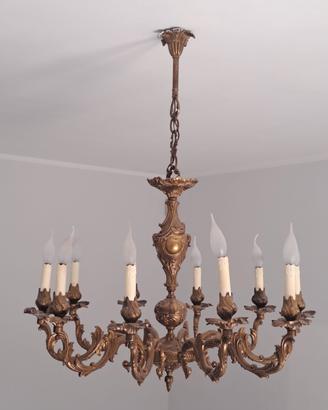 Lampadario in bronzo + 2 applique