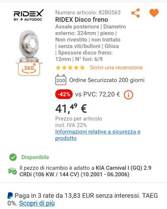 Dischi Kia, Hyundai  , Mazda. 