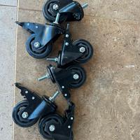 2 coppie Ruote per Carrello con Freno