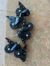 2 coppie Ruote per Carrello con Freno