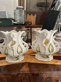 Coppia vasi chachepot in ceramica con calle