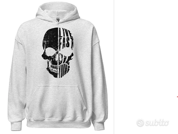 Felpa cappuccio skull cafe racer vintage custom