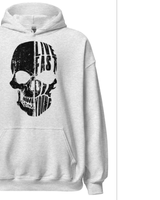 Felpa cappuccio skull cafe racer vintage custom