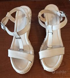 Nero giardini scarpe bianche aperte zeppa 39