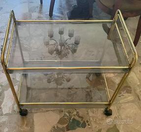 Carrello Servantes vetro ed ottone