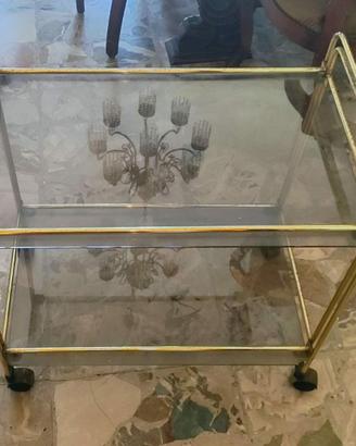 Carrello Servantes vetro ed ottone