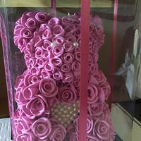 Orsetto di rose rosa