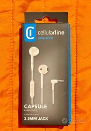AURICOLARI CELLULARLINE CAPSULE- NUOVI -JACK 3,5mm