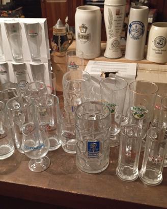 Collezione  bicchieri da Birra in vetro e ceramica