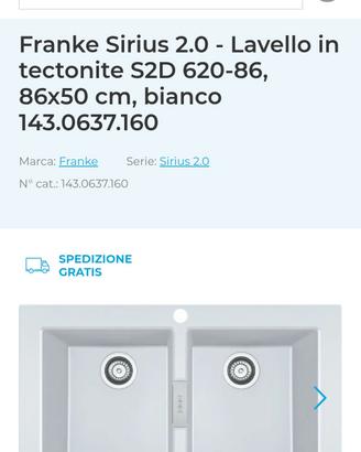 lavello cucina FRANKE Sirius 2.0 doppia vasca new
