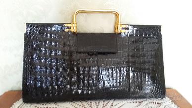 BORSA  di VERO COCCODRILLO  NERA
