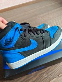 Jordan 1 high camoscio blu