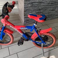 Bici Spiderman bimbo 4-7 anni con rotelle 