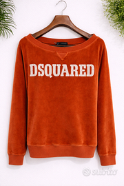 Dsquared2 felpa arancione effetto velluto S donna