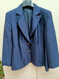 Giacca in seta blu da donna