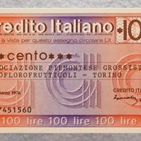 Miniassegni 100 Lire “Credito Italiano” FDS