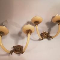 COPPIA DI APPLIQUES ART DECO IN OTTONE E VETRO SOF