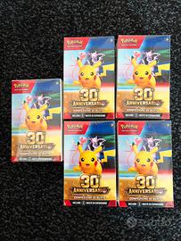Pokemon GCC lotto 5 confezioni buste 30º anniv