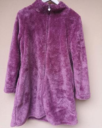 Vestaglia pile morbido fucsia/magenta con cuore