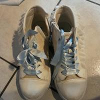 Scarpe da ginnastica bianche e oro taglia 36