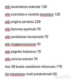 collezione pokemon sealed