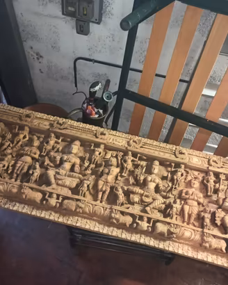 Pannello decorativo orientale intagliato, probabil