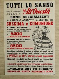Raro volantino pubblicitario originario anni '60