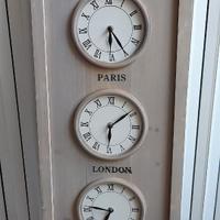 Orologio da parete verticale con 4 fusi orari