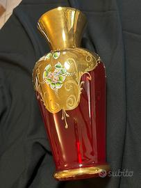 Vaso vetro murano rosso vintage