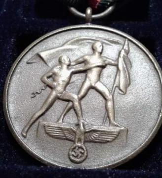 Medaglia Nazista Occupazione dei Sudeti 1938 WW2