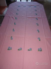 2 tovaglie punto croce rosa