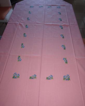 2 tovaglie punto croce rosa