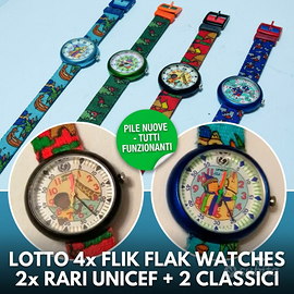 Lotto 4 Orologi Vintage Flik Flak Swatch Anni '90