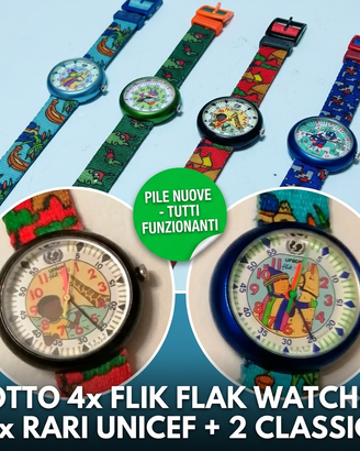 Lotto 4 Orologi Vintage Flik Flak Swatch Anni '90