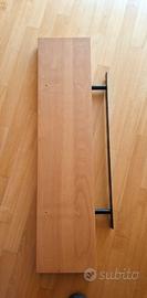 Coppia di mensole IKEA in legno, staffe nere 