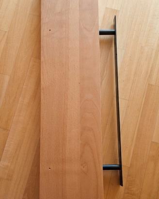 Coppia di mensole IKEA in legno, staffe nere 