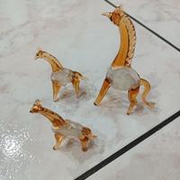 Famigliola di Giraffe in vetro di Murano
