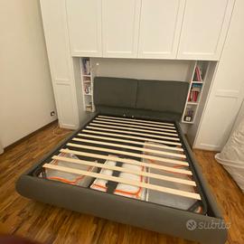 Letto matrimoniale contenitore + materasso memory