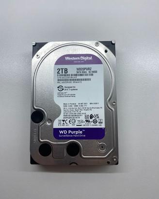 HDD Videosorveglianza 2TB Purple Interno 2000GB