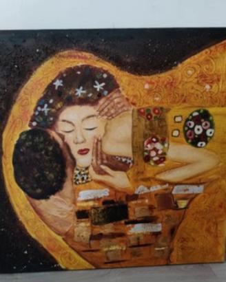 Quadro ad olio bacio Klimt