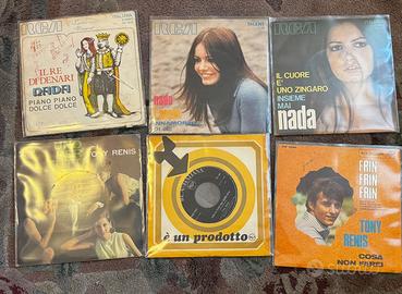 6 dischi 45 giri Nada e Tony Renis"